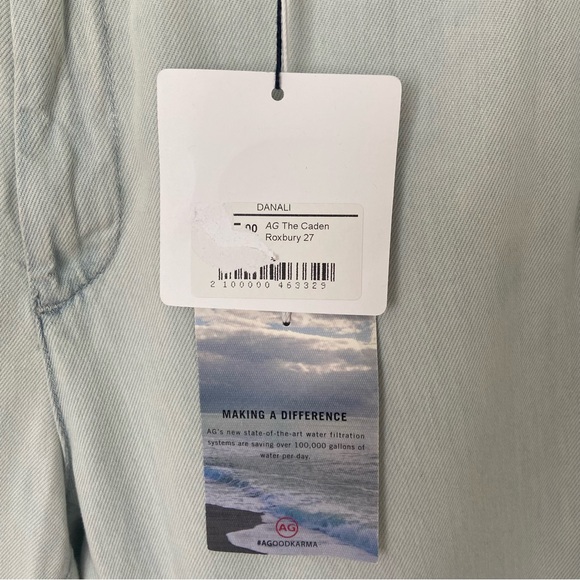 AG NWT The Caden Roxbury Chambray DenimTrouser Hazy Silk Indigo Denim size 27 - Picture 7 of 11